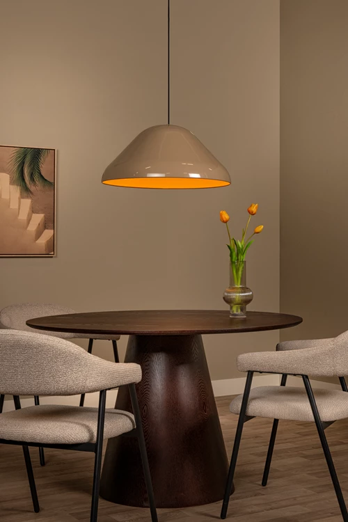 Lucide ANDRES - Suspension - Ø 56 cm - 1xE27 - Taupe | Vibes - ambiance 1